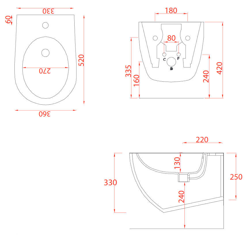 Подвесное биде Artceram File 2.0 FLB001 38 00 avio