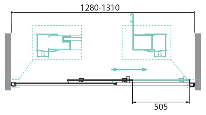 Душевая дверь BelBagno DUE-BF-1-130-C-Cr 130x190 прозрачная