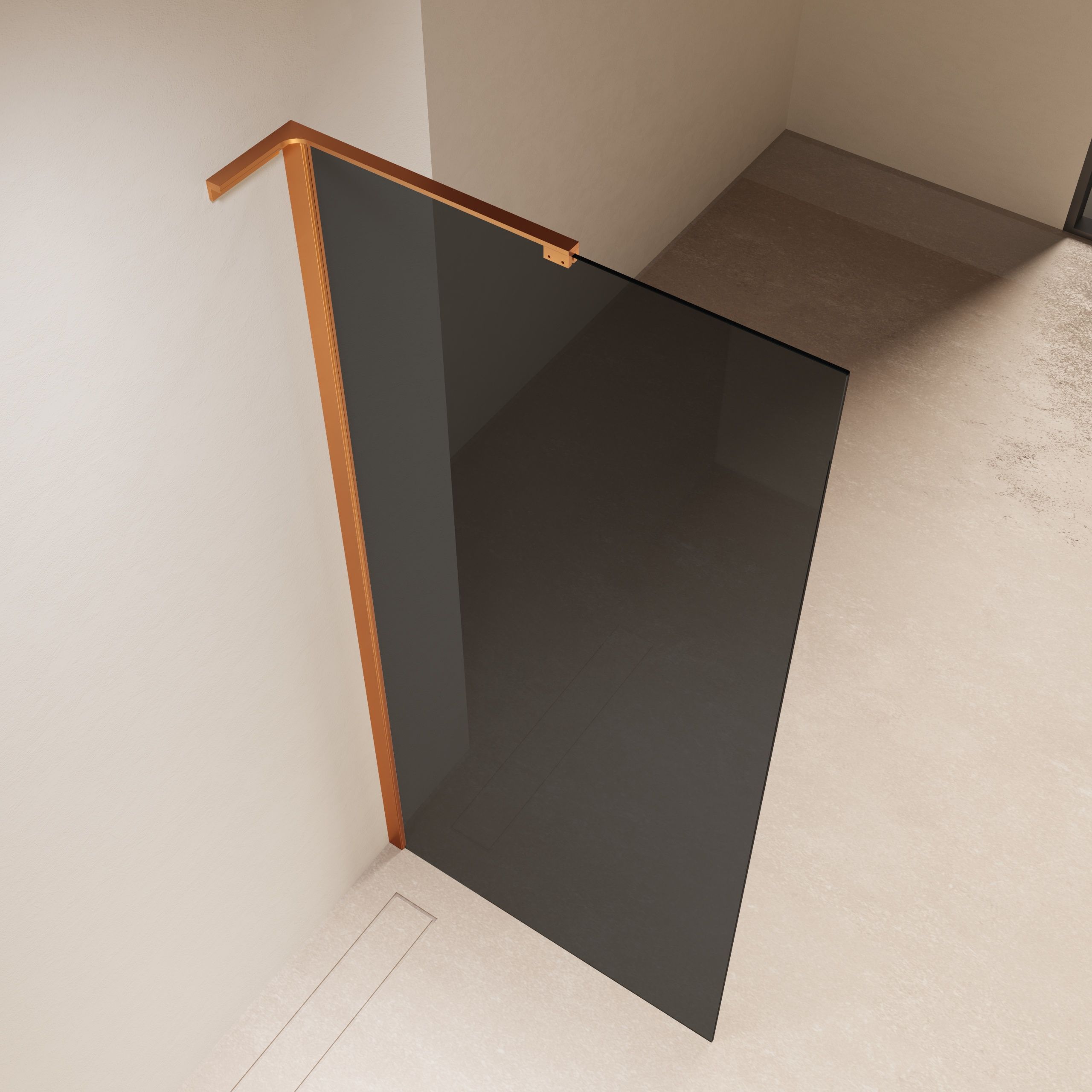 Душевая перегородка Vincea Волк-Ин (Walk-In) VLSW-1H110CGBC 110x200 брашированная медь, тонированное
