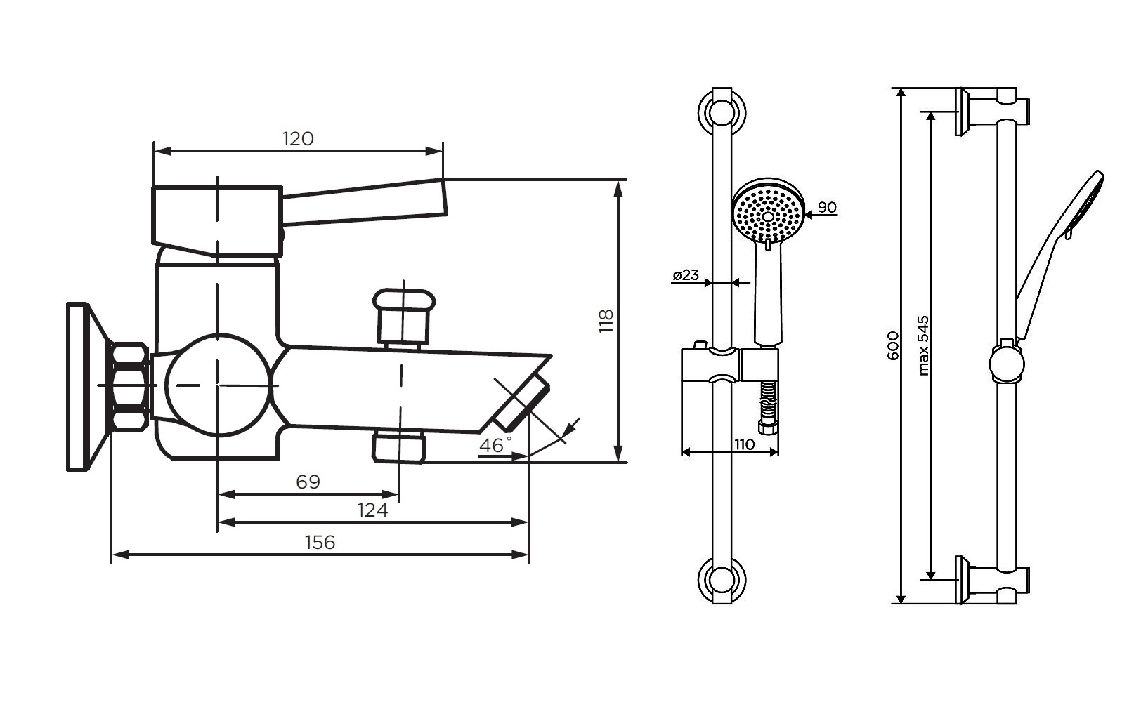 Душевой набор Dorff Logic D0103030SS нержавеющая сталь