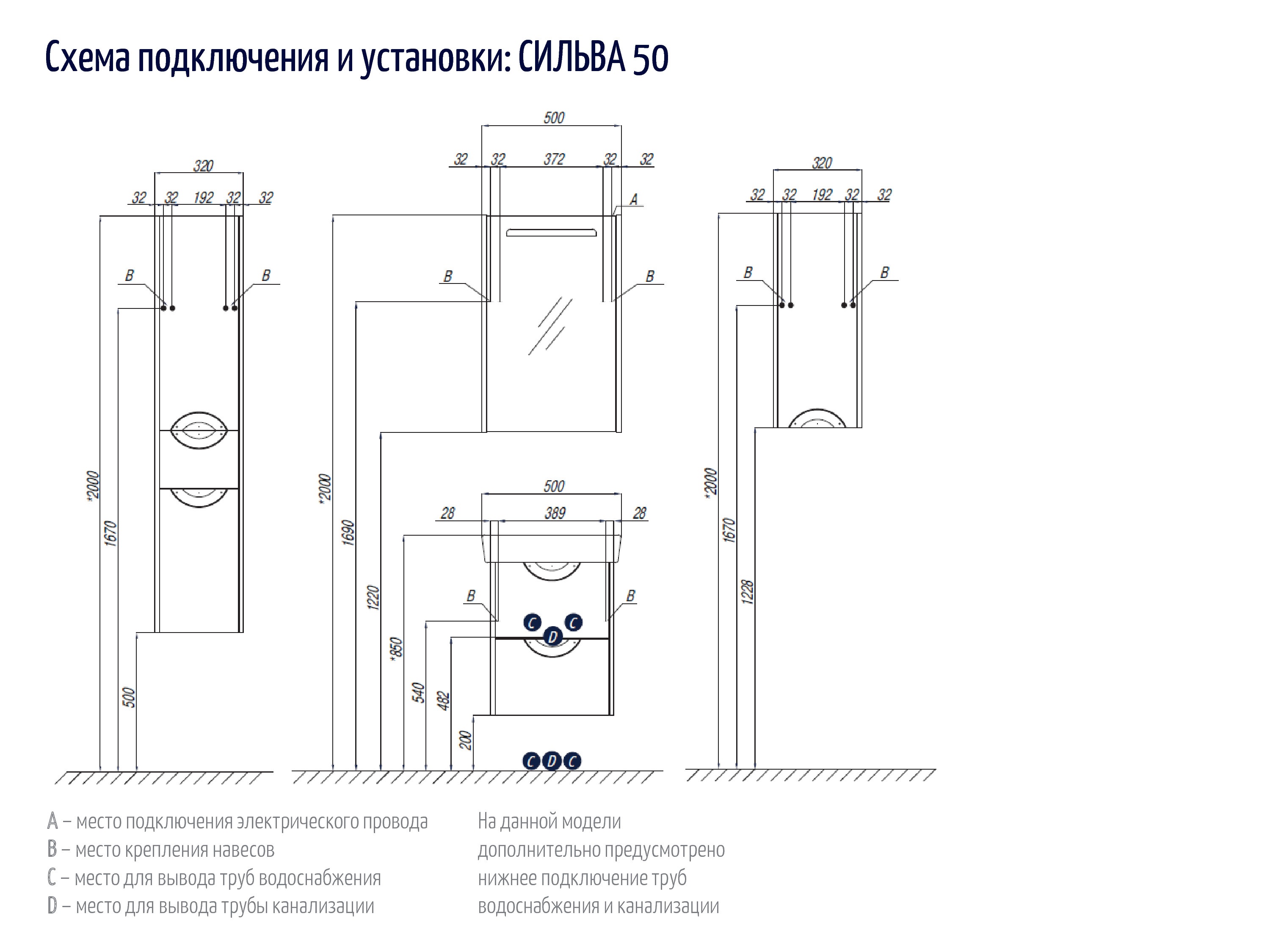 Шкаф одностворчатый Акватон Сильва 32 см, R