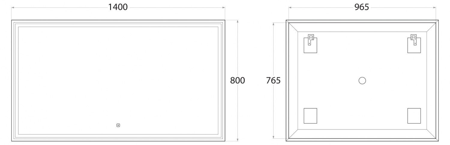 Зеркало Art&Max Monza 140x80 с подсветкой