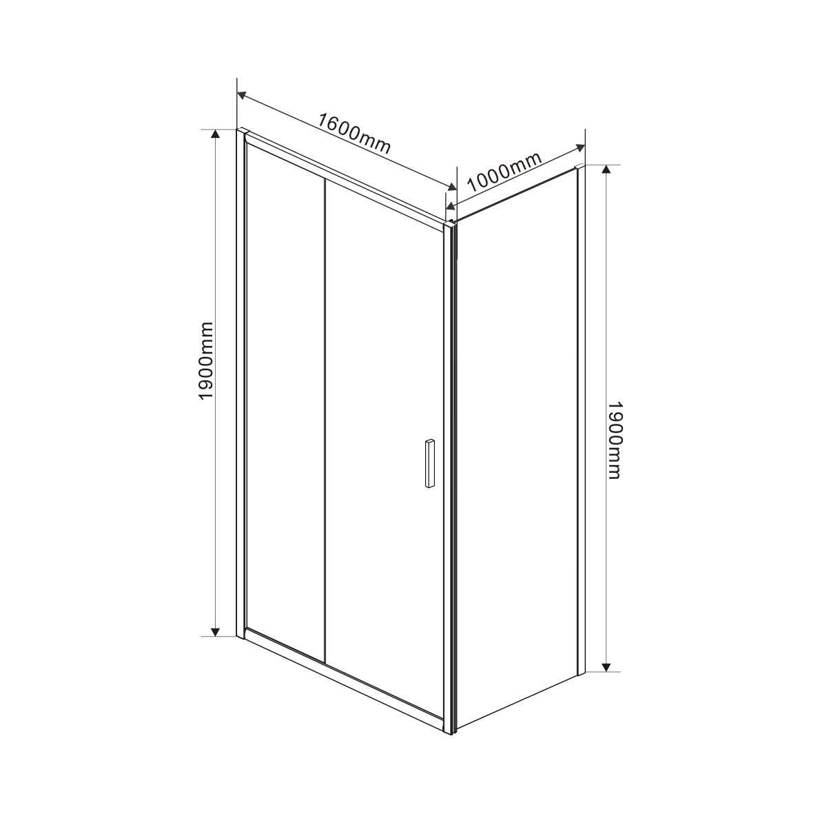 Душевой уголок Vincea Garda VSR-1G1016CL 160x100 хром, прозрачное