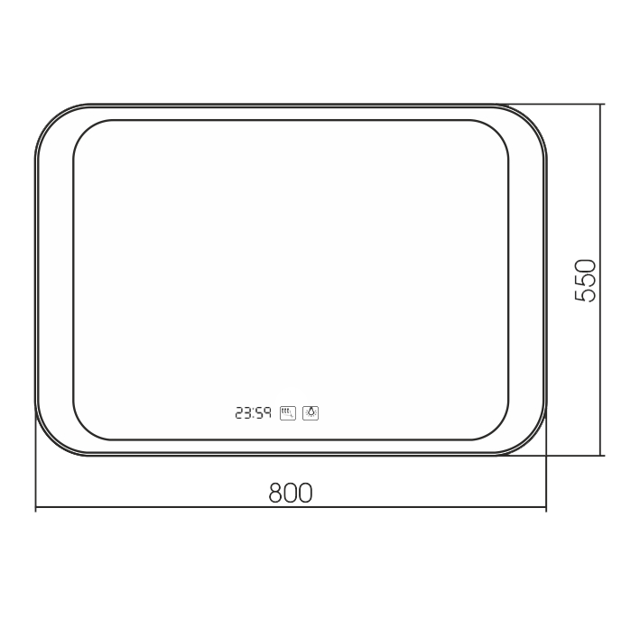 Зеркало Silver Mirrors Indigo neo 80x55 см с подогревом, часами