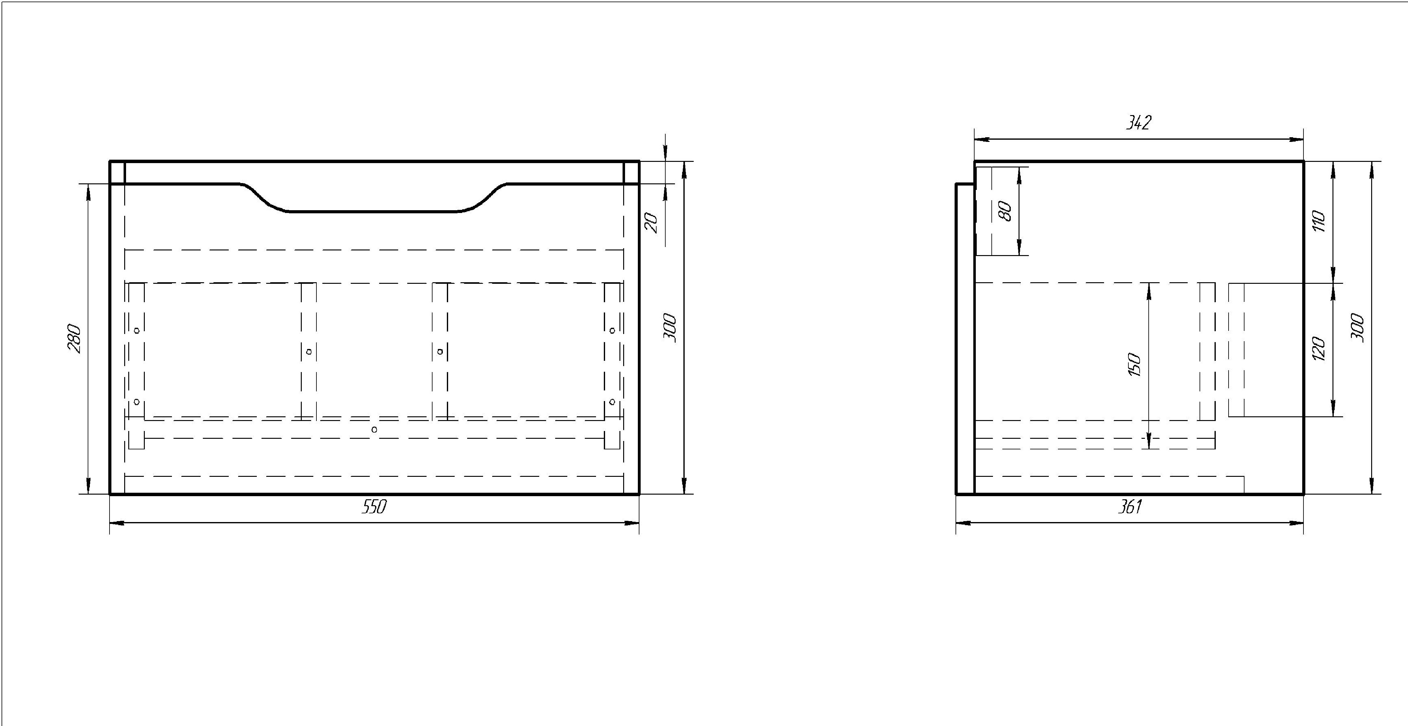 Мебель для ванной Dreja Tiny 60, белая