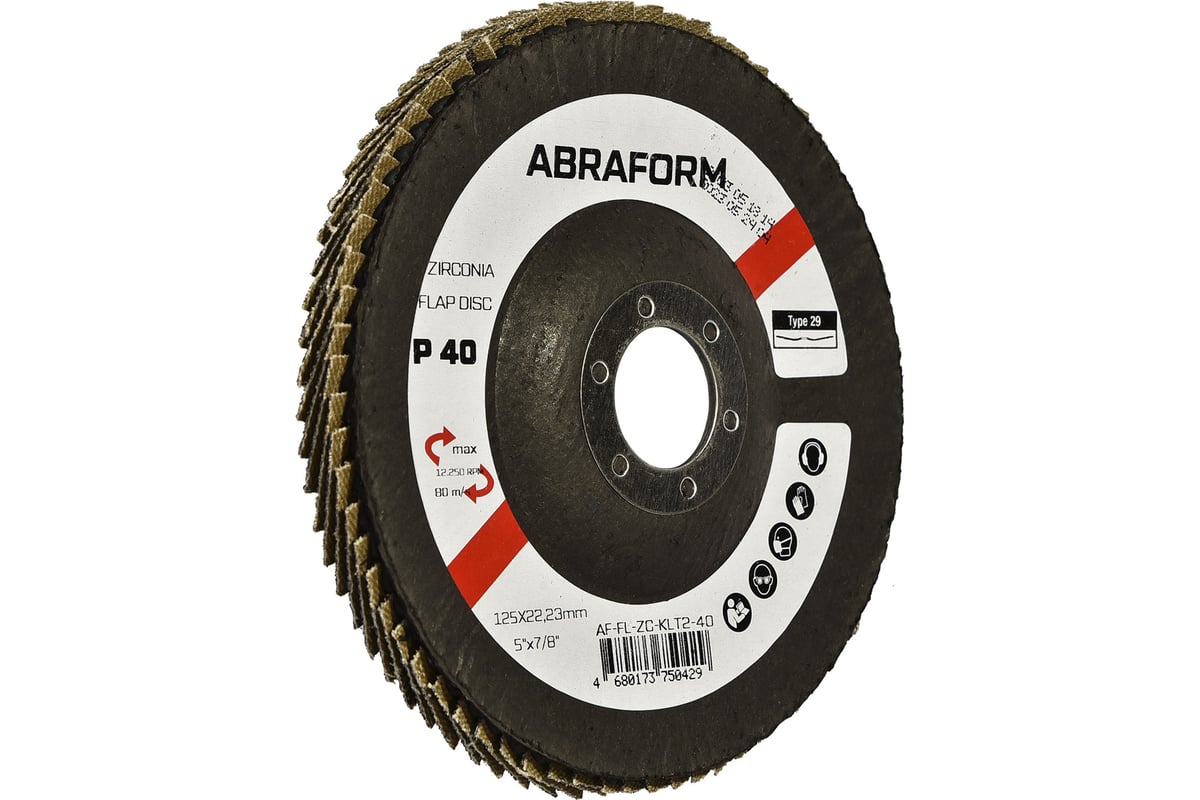 Круг лепестковый FlapLine ZC, 125 мм, угловой, Р40 ABRAFORM AF-FL-ZC-KLT2-40