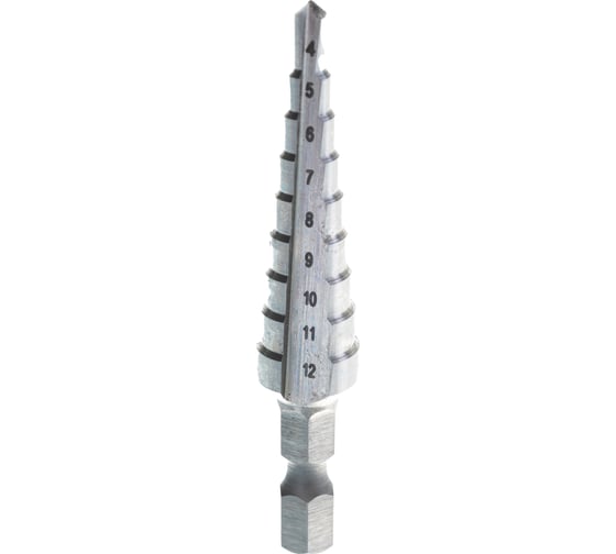 Сверло ступенчатое по металлу (9 ступеней; 4-12 мм; HSS) Makita D-40082
