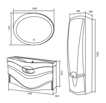 Зеркало Aima Eclipse 75x100 с подогревом У51941