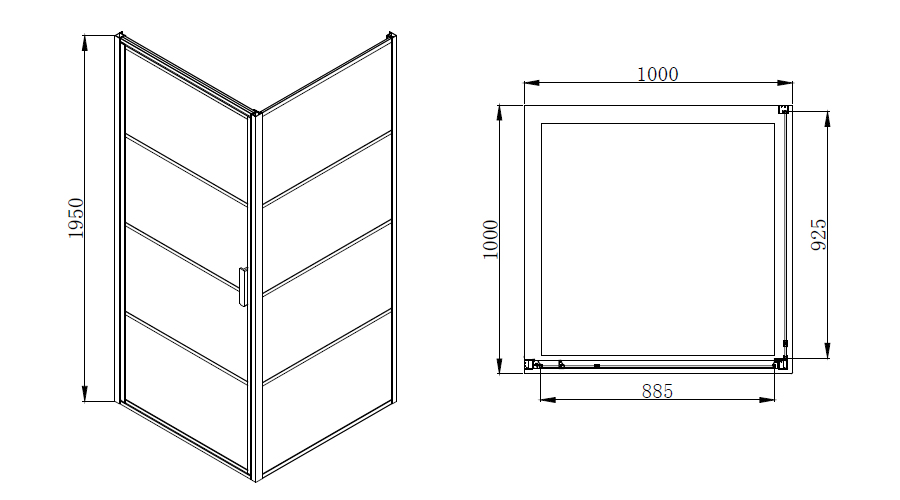 Душевой уголок Azario Richmond 100x100 AZNAG12211000 черный, прозрачное