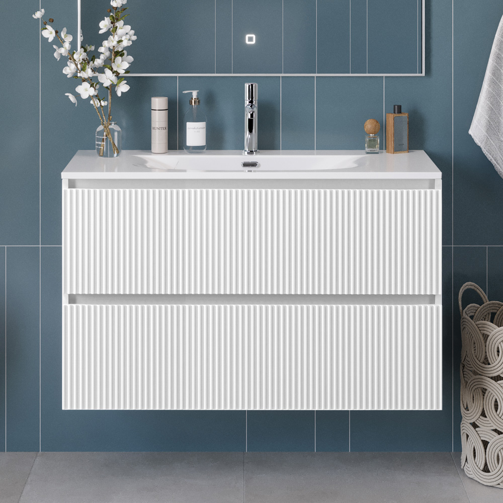 Тумба с раковиной BelBagno Uno 100 см Bianco Opaco