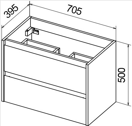 Тумба с раковиной BelBagno Kraft 39-700 70 см Cemento Grigio