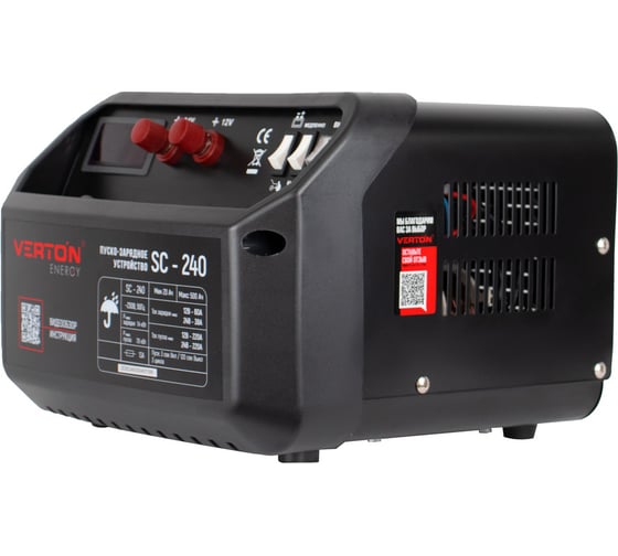 Пуско-зарядное устройство Verton Energy SC-240, 230/50В/Гц,12/24В,емк20-500Ач,ток зар/зап60А/220А 01.12780.17926
