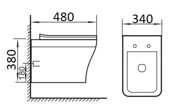 Подвесной унитаз CeramaLux CL2102 с сиденьем микролифт