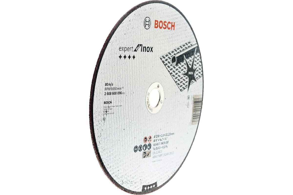 Диск отрезной по нержавеющей стали 230х22,23 мм Bosch 2.608.600.096