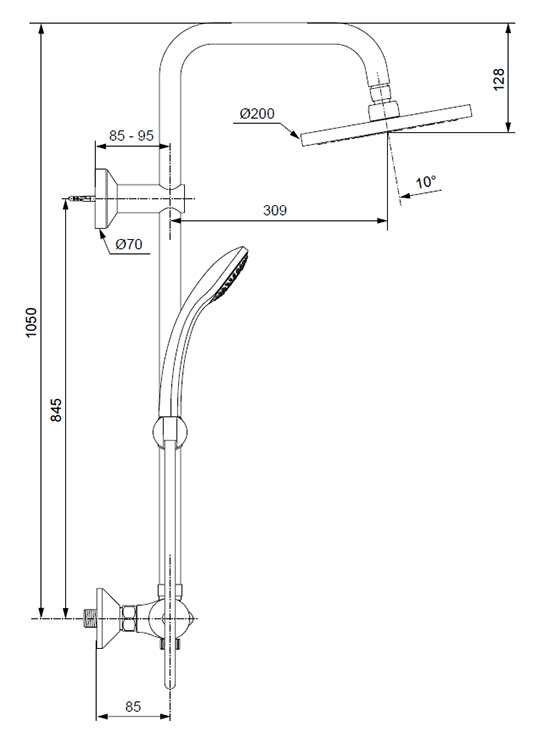 Душевая стойка Ideal Standard Idealrain SoftEco A6037AA с термостатом