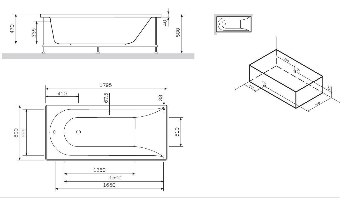 Фронтальная панель Am.Pm Spirit W72A-180-080W-P2 180 см