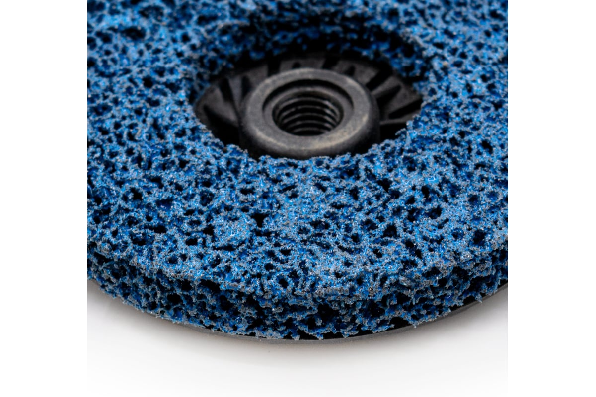 Круг зачистной полимерный (коралловый) голубой, coarse grain (грубый), 125x15 мм, М14 РемоКолор 37-1-419