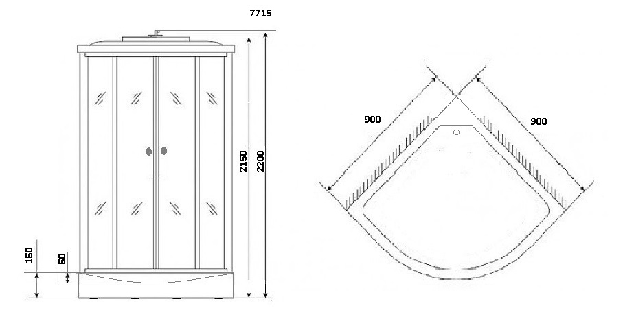 Душевая кабина Niagara Luxe NG-7715W 90x90 золото