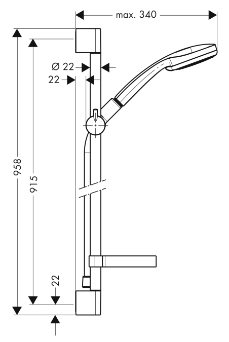 Душевой гарнитур Hansgrohe Croma 100 Vario/Unica C 27771000