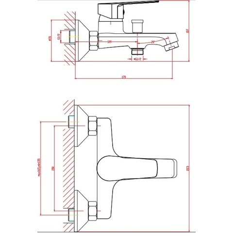 Смеситель для ванны Orange Loop M26-100ni никель