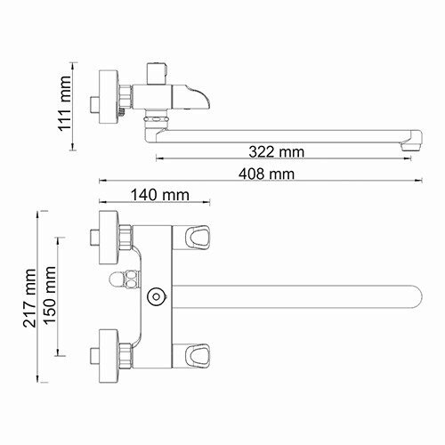 Смеситель универсальный WasserKRAFT Lossa 1202L