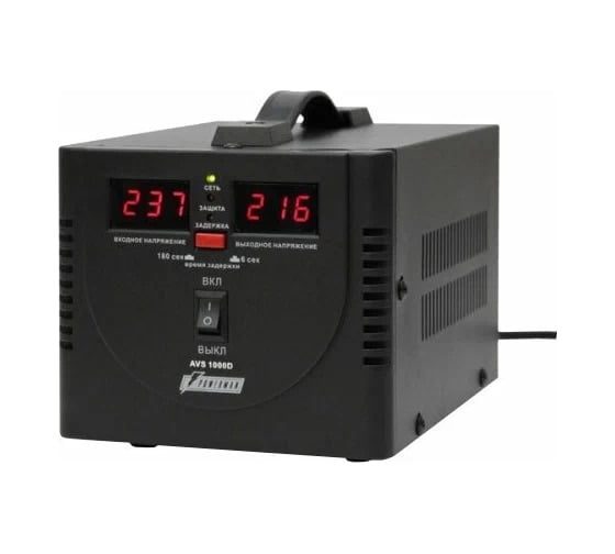Стабилизатор напряжения AVS 1000 E Black Powerman 6187950