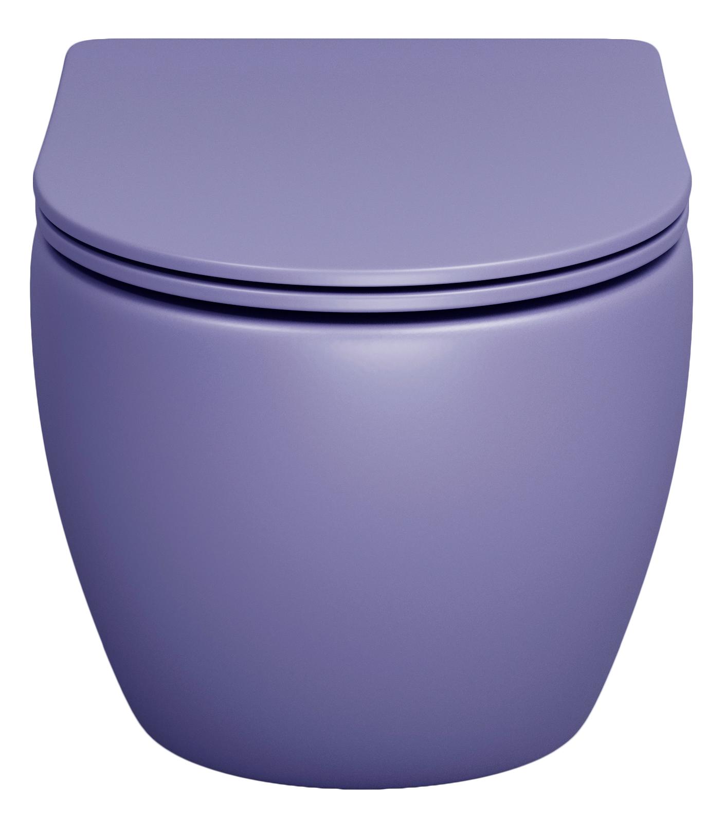 Подвесной унитаз Grossman Color GR-4455LIMS 48.5x36.5x36 безободковый, фиолетовый матовый