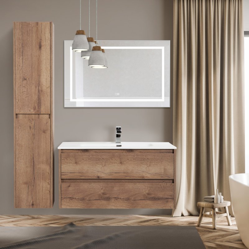 Зеркало BelBagno SPC-KRAFT-1085-685-TCH-WARM 110x70 см антипар, в алюминиевой раме