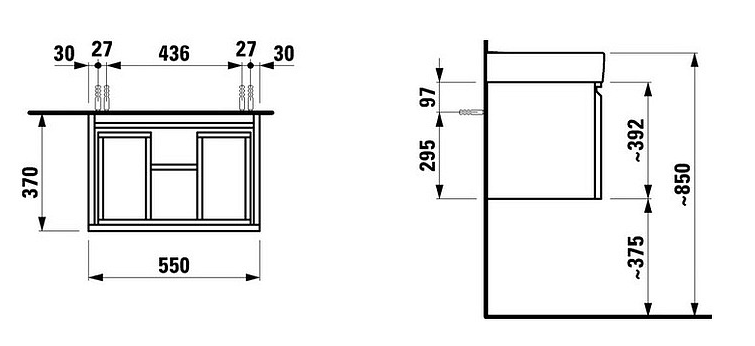 Тумба с раковиной Laufen Pro 60 см белый