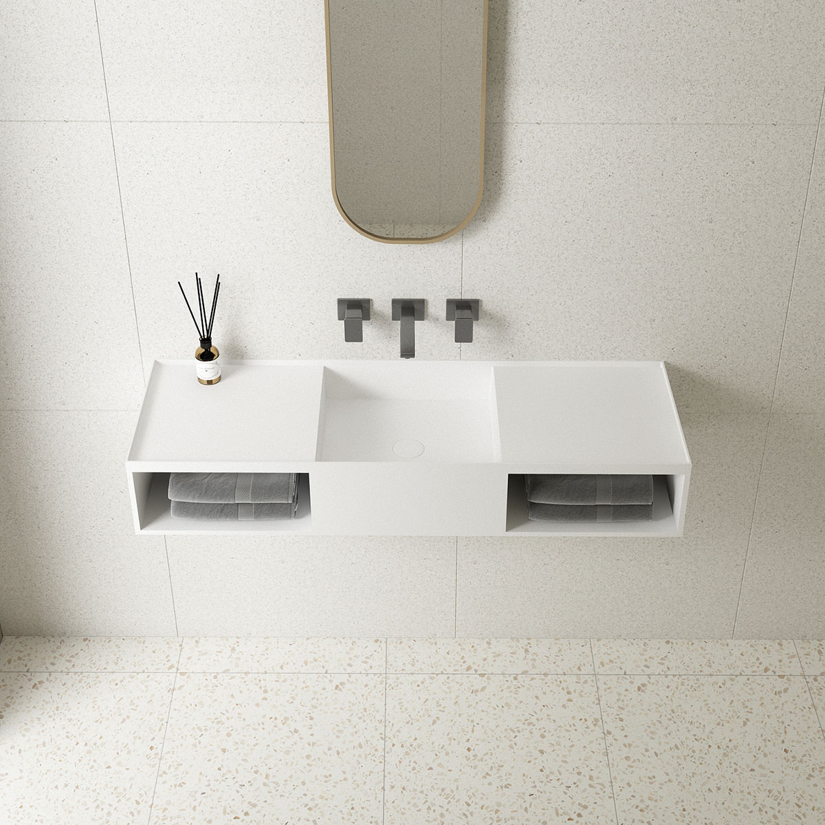 Раковина Vincea Solid Surface VWB-6S212MW 120 см белый матовый