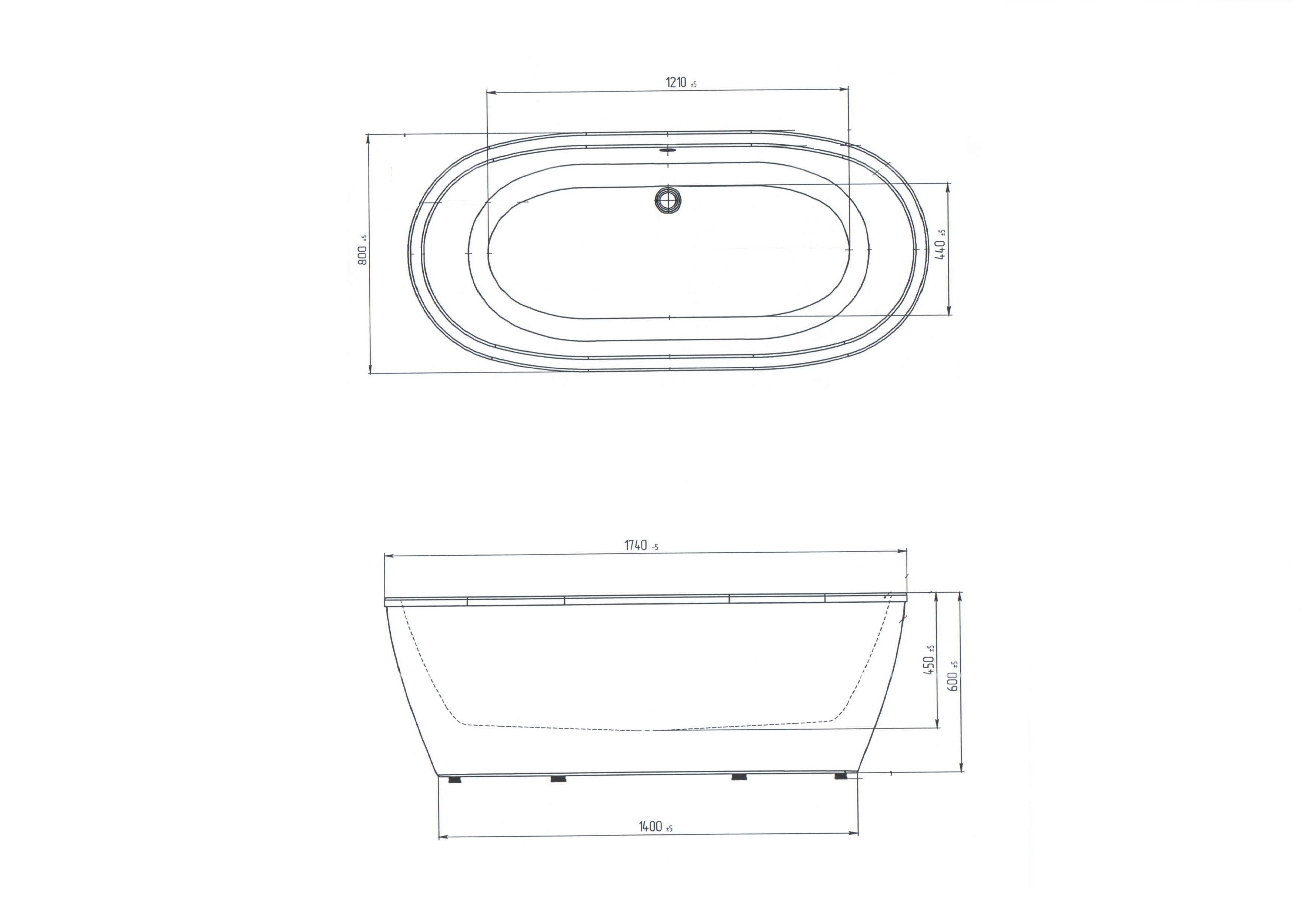 Акриловая ванна Aima Tondo 174x80