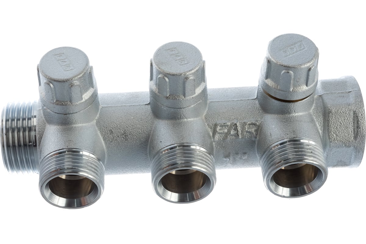 Запорный коллектор с 3 отводами FAR 1" 3/4" НР FK 3870 134