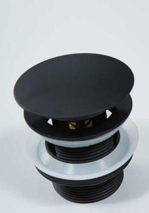 Донный клапан Vincea DBS-216MB с керамической крышкой без перелива, чёрный матовый