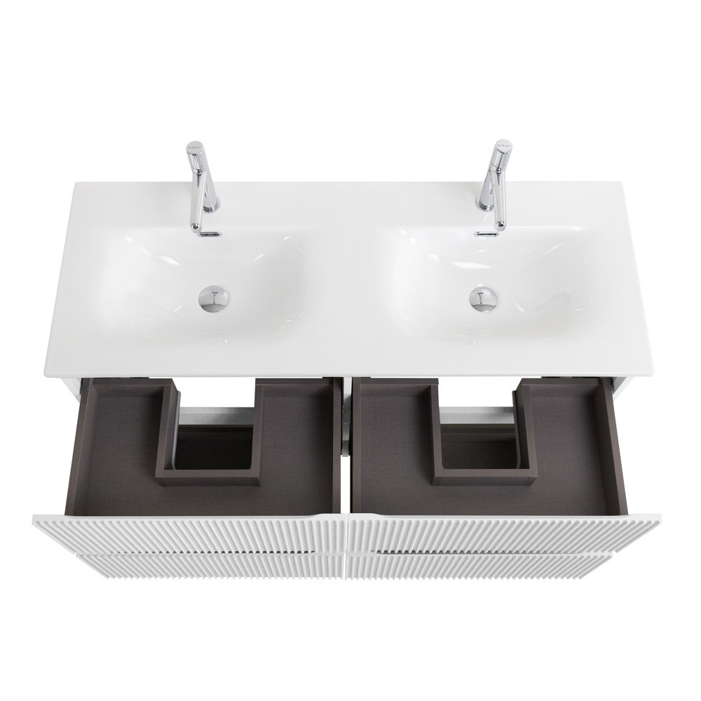 Тумба с раковиной BelBagno Uno 120 см, 4 ящика, Bianco Opaco
