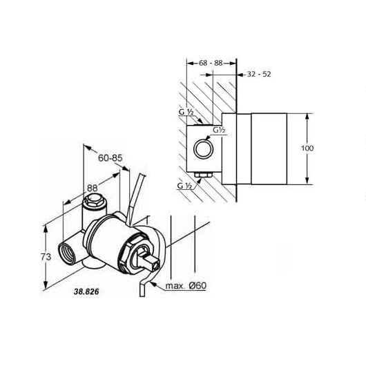 Внутренняя часть смесителя Kludi 38826N