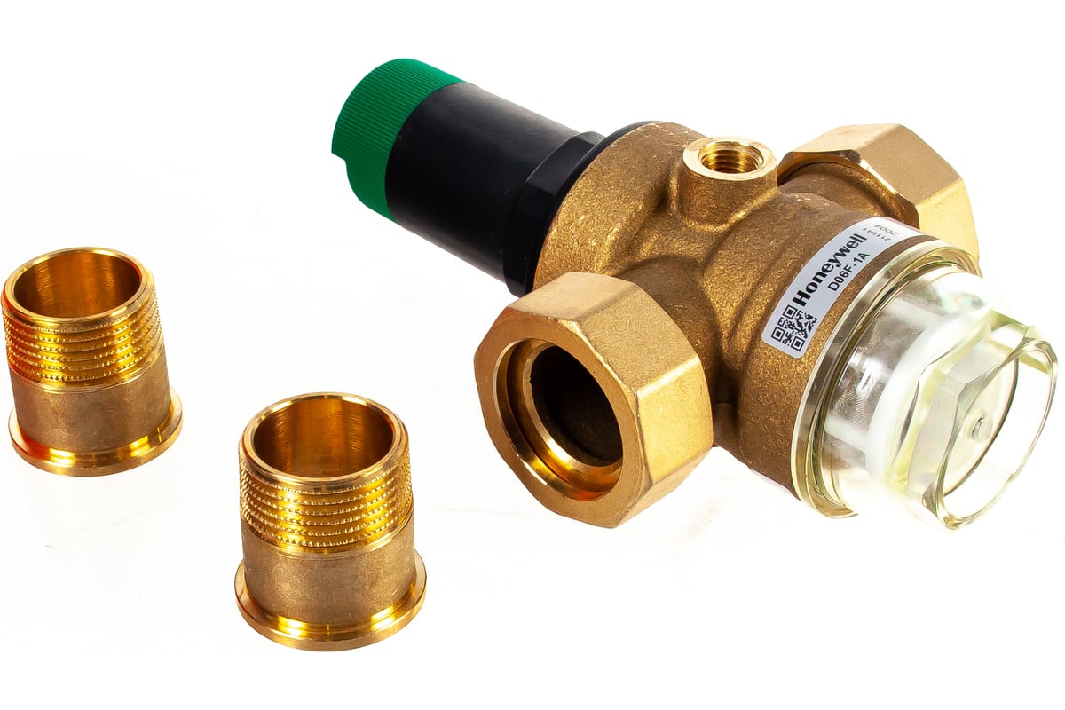 Клапан понижения давления на холодную воду Honeywell диапазон регулировки 1.5-6 атм D06F-1"A