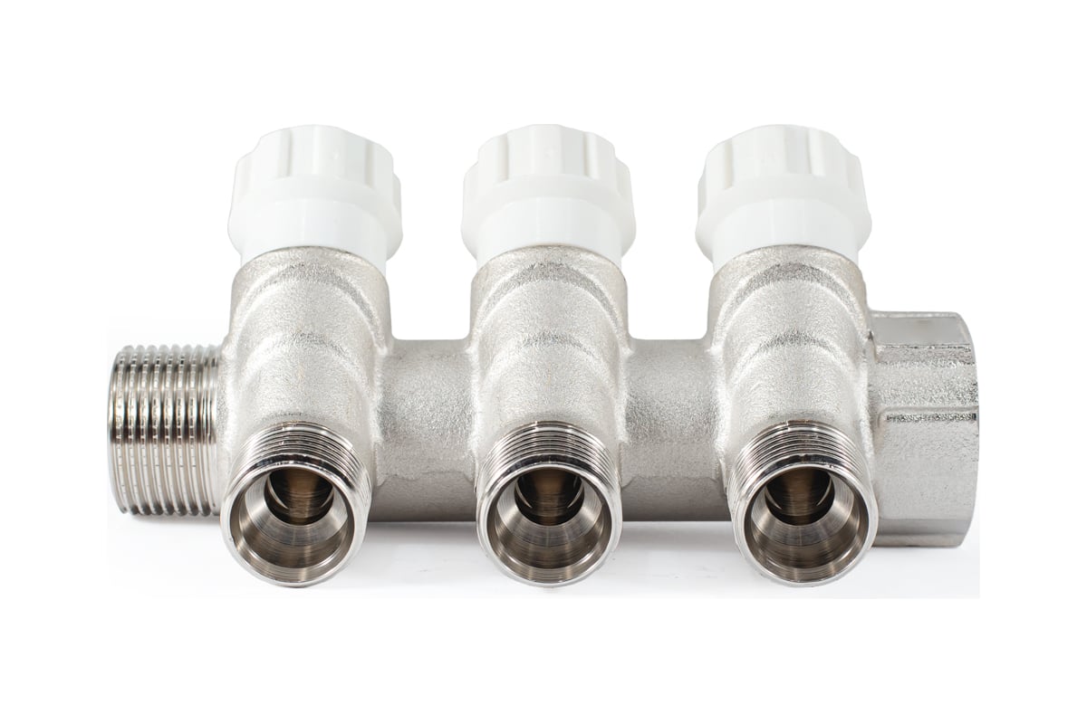 Коллектор с регулировочными вентилями PROFACTOR в/н 3/4" х 3 вых 1/2"нар PF MV 268.3