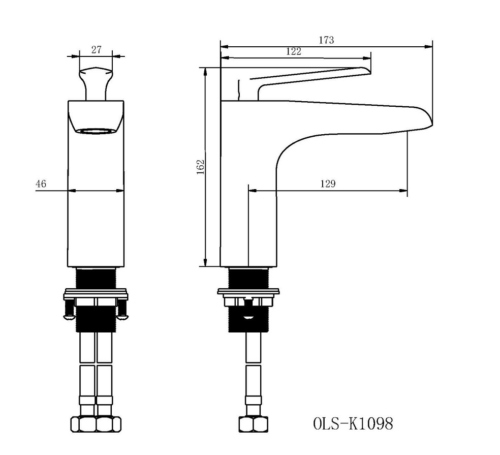 Смеситель для раковины Orans OLS-K1098 черный матовый