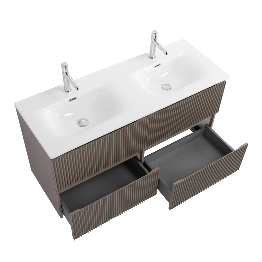 Тумба с раковиной BelBagno Uno 120 см, 4 ящика, Бежевый матовый