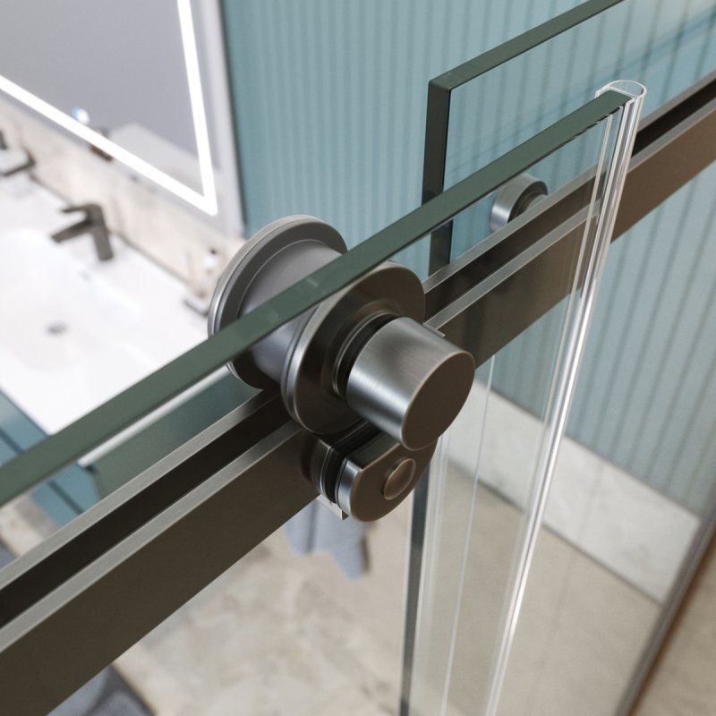 Душевая дверь BelBagno SOFT_CLOSE-2-BF-1-150-C-GM 150x200 прозрачная, оружейная сталь