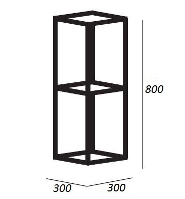 Полка металлическая Cezares Cadro 30x30x80, черный