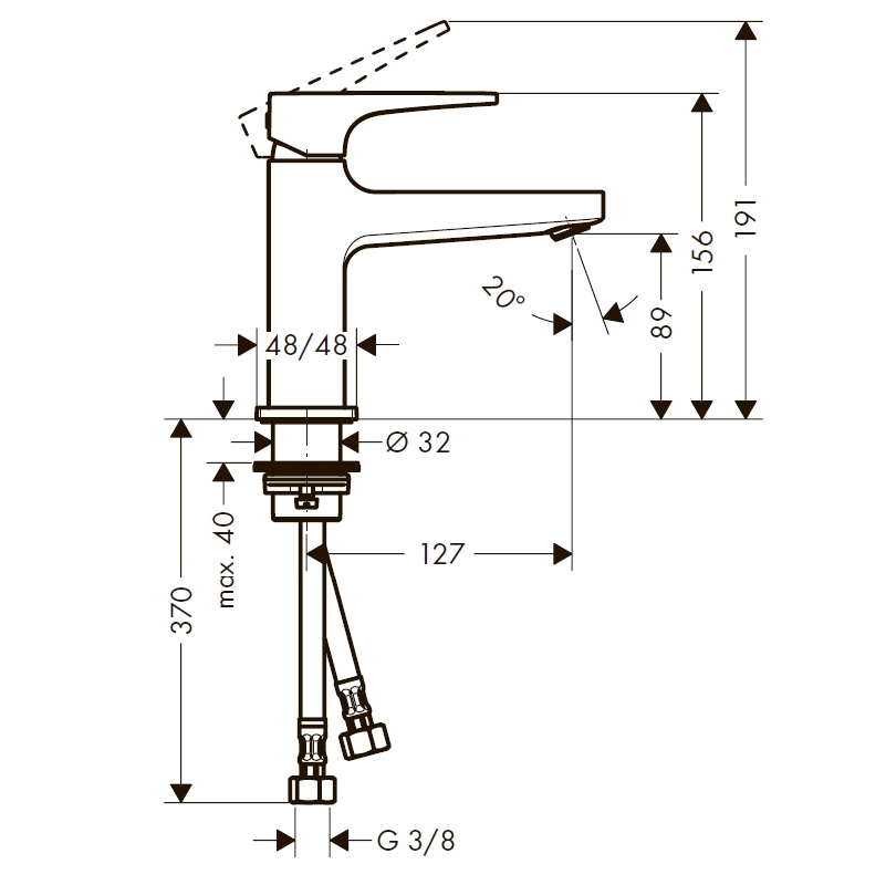 Смеситель для раковины Hansgrohe Metropol 100 74500000