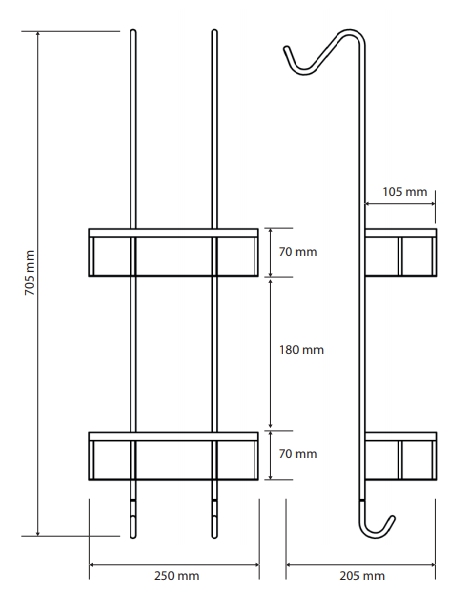 Полочка Bemeta Cytro 146208422 25 см двойная