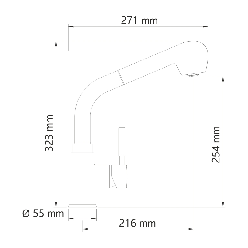 Смеситель для кухни WasserKRAFT Wern 4266, никель