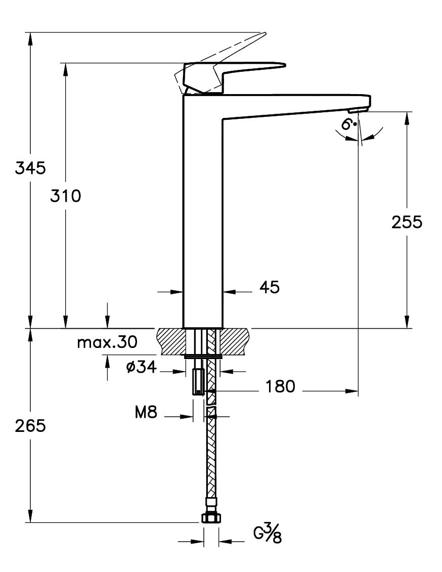 Смеситель для раковины VitrA Root Square A42733EXP хром