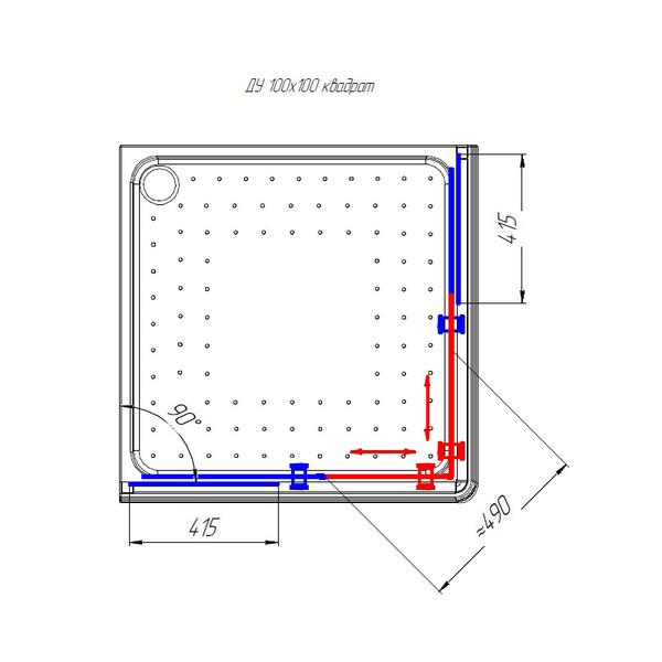 Душевой уголок Радомир 1-03-1-0-0-1190 100х100 квадрат прозрачный
