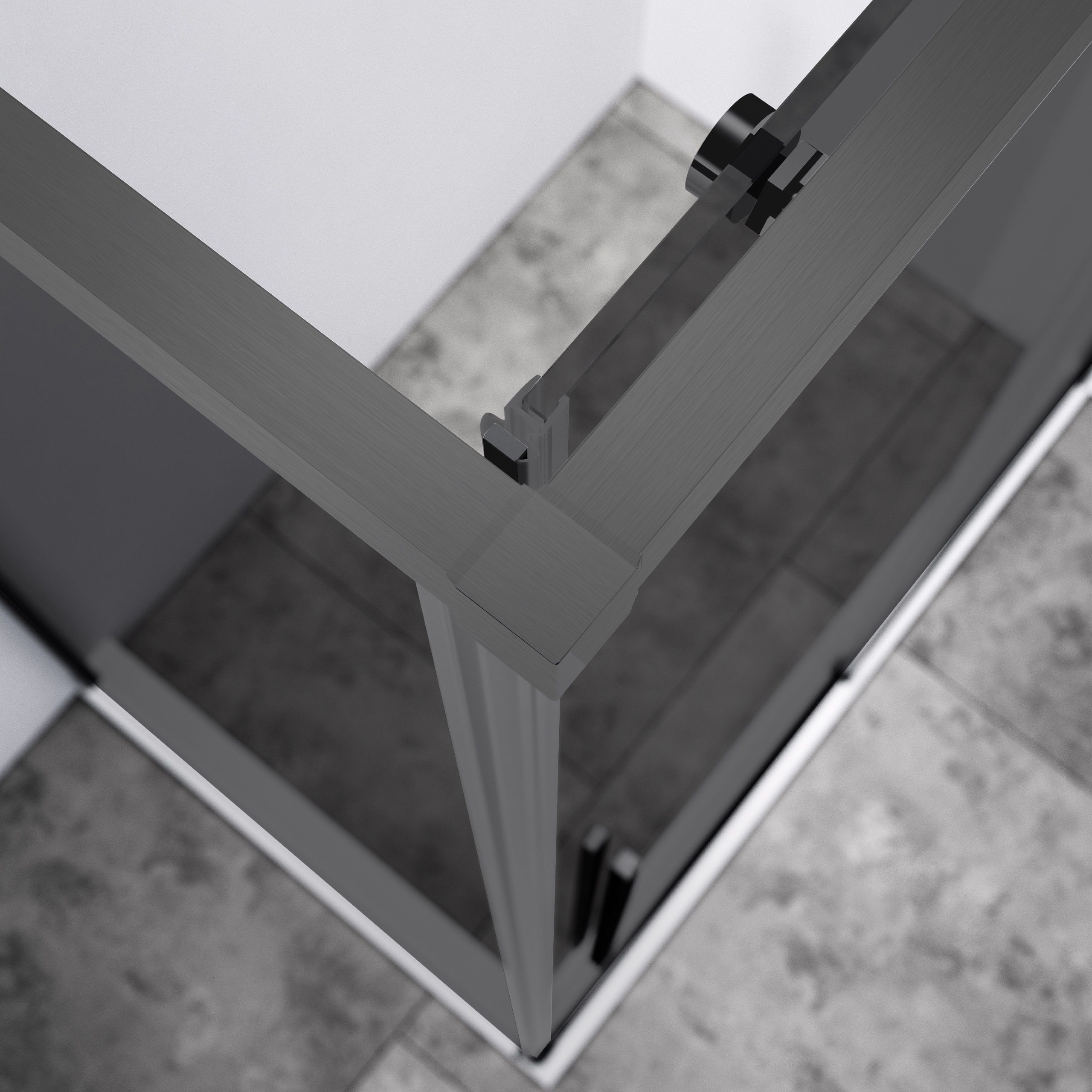 Душевой уголок Vincea Слим-Н (Slim-N) VSR-4SN8011CGGM 110x80 вороненая сталь, стекло тонированное