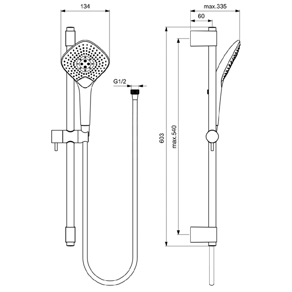 Душевой гарнитур Ideal Standard Idealrain Evo Jet Diamond XL3 B1762AA