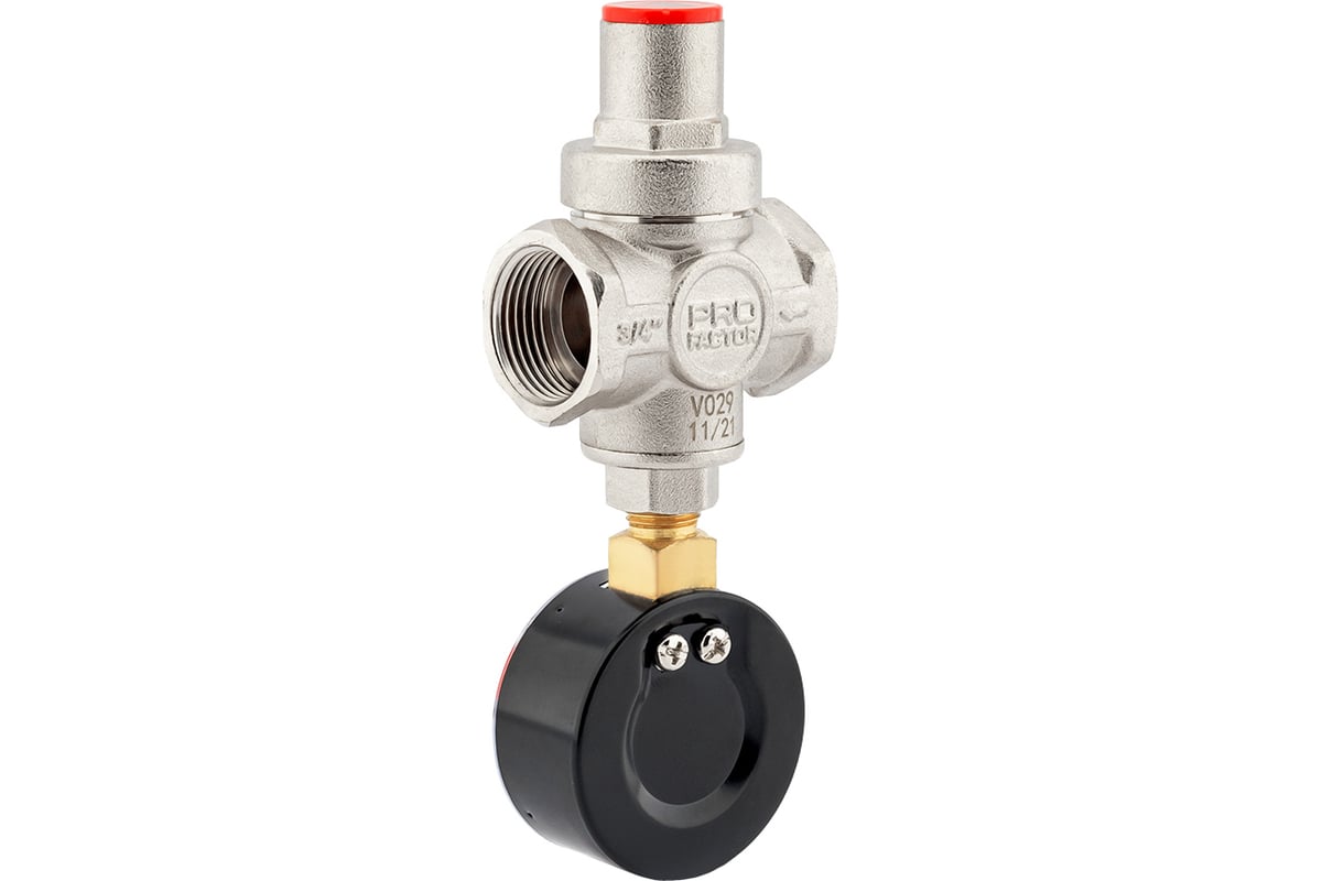 Редуктор давления PROFACTOR поршневой, c манометром 3/4" PF PRV 251.20G