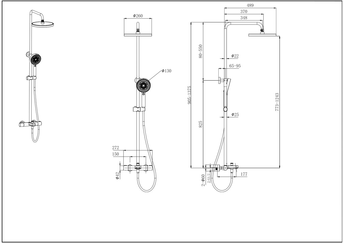 Душевая стойка Aquatek Вега AQ2043 термостат